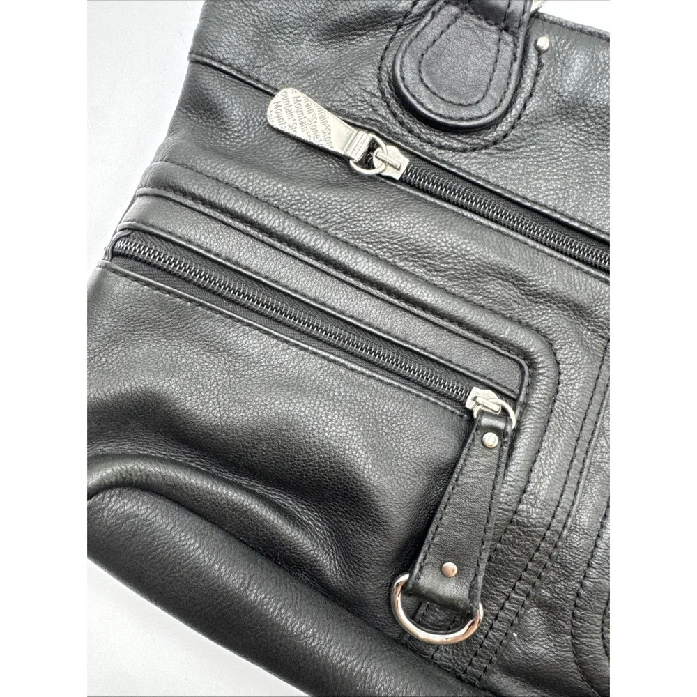 Stone Mountain Black Pebble leather Tote Bag Shoulder Bag Purse Y2K 90's 2000's